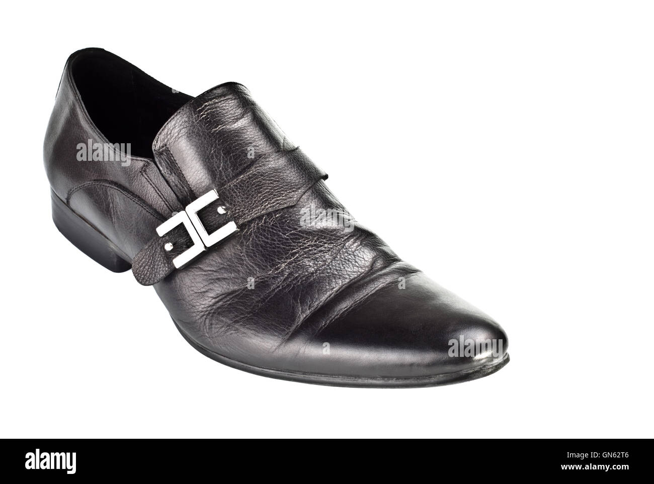 Chaussure homme noir avec boucle Photo Stock - Alamy