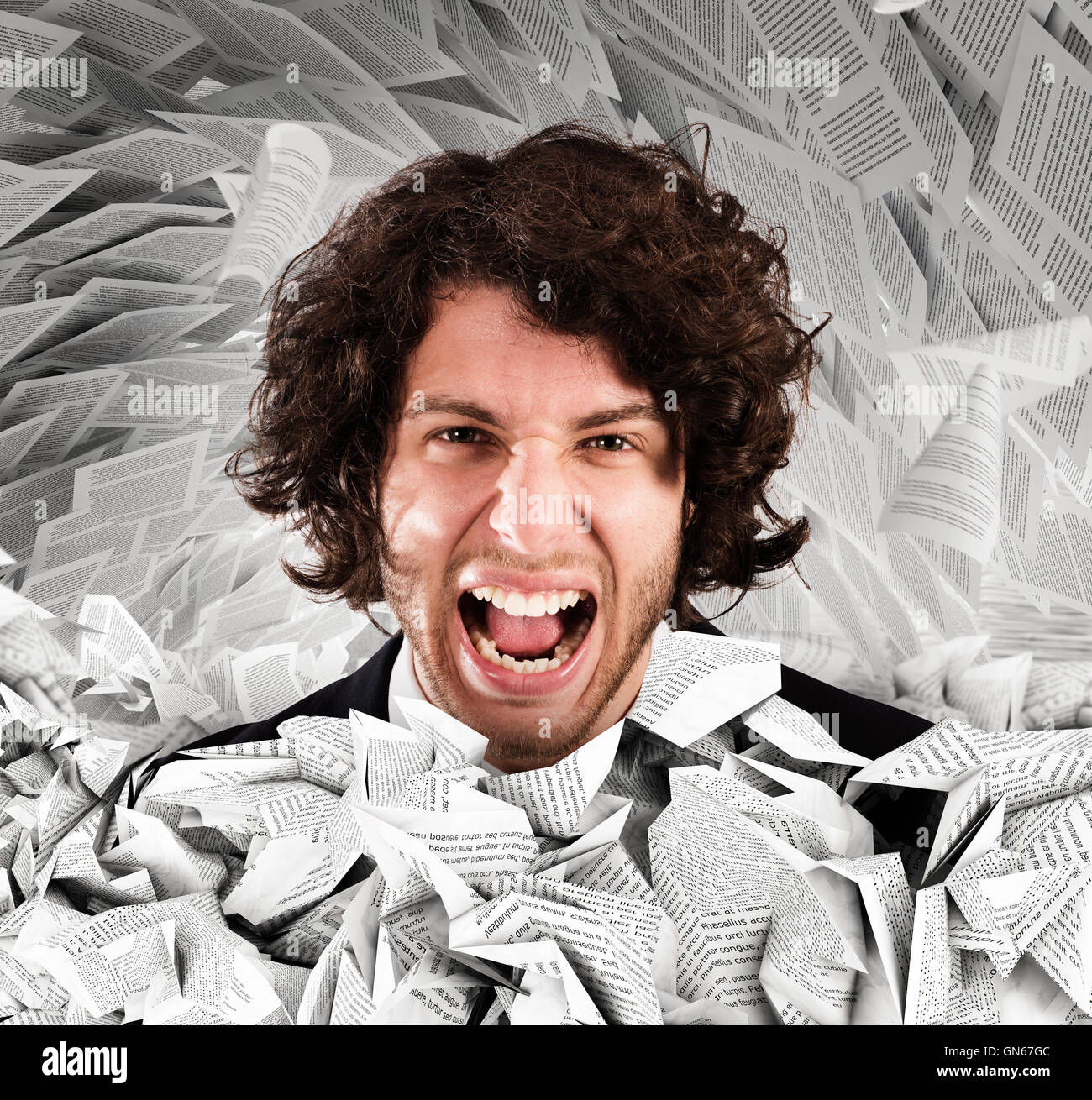 Crier a souligné par surmenage Banque D'Images