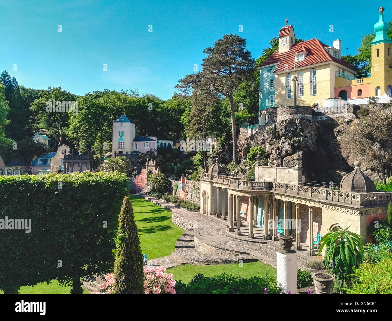 Avis de Portmeirion Banque D'Images