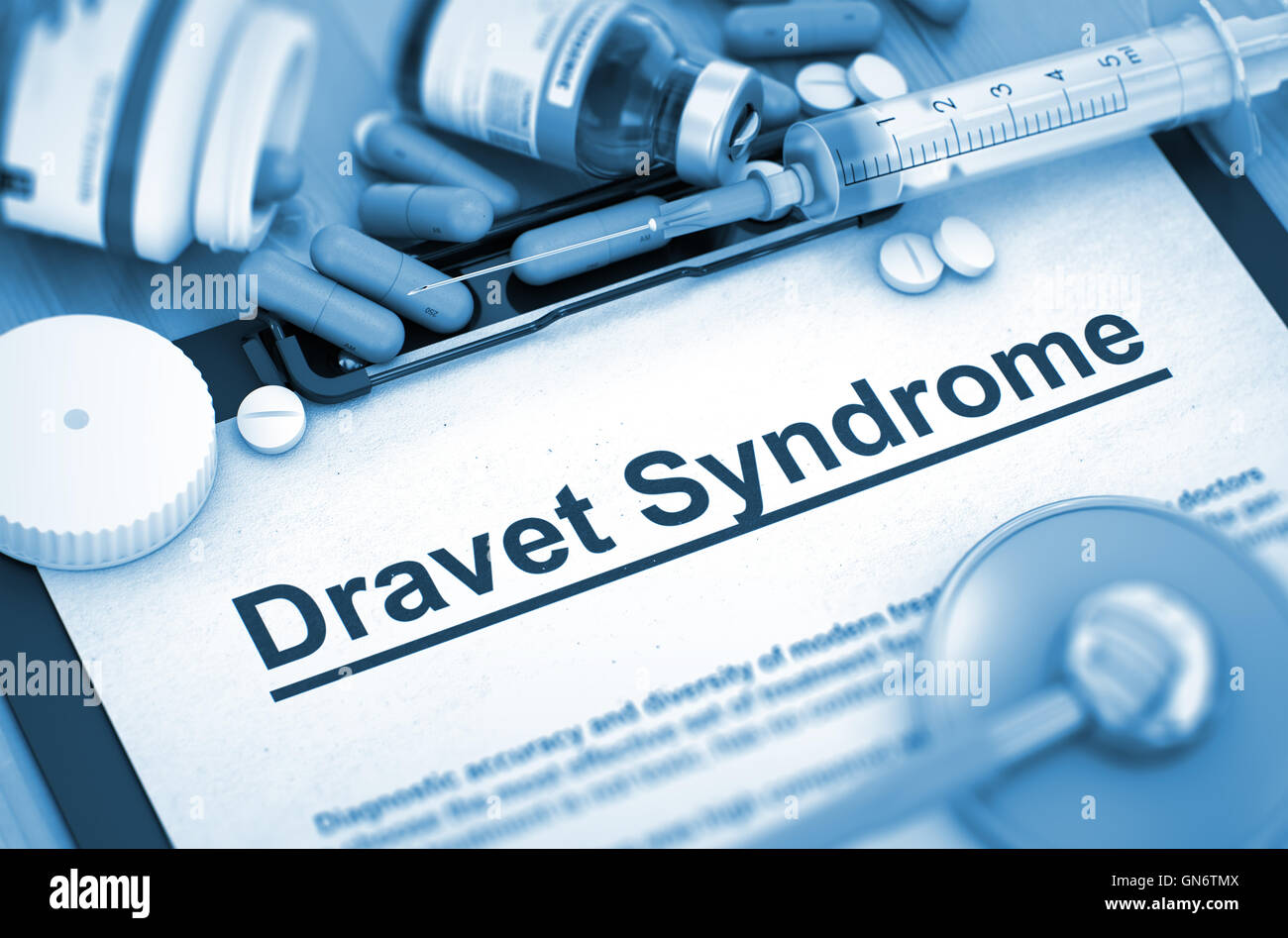 Le diagnostic du syndrome de Dravet. Concept médical. Banque D'Images