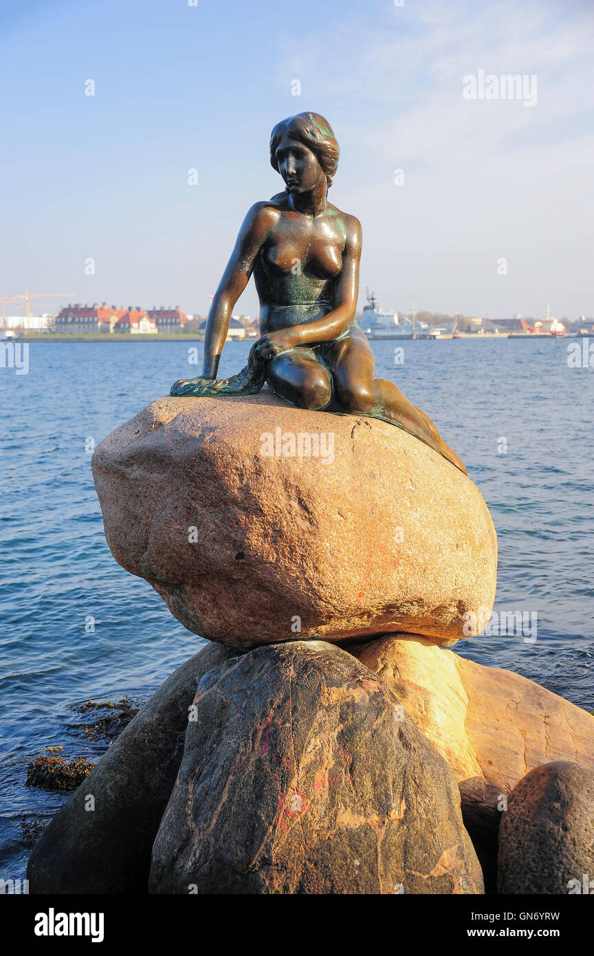 Statue de la Petite Sirène, Copenhague, Danemark Banque D'Images