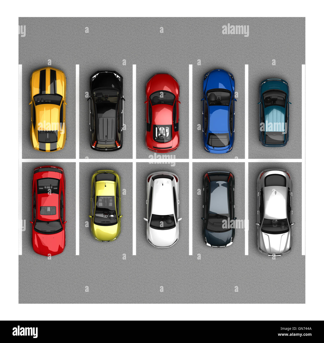 La partie parking. vue d'en haut. Banque D'Images