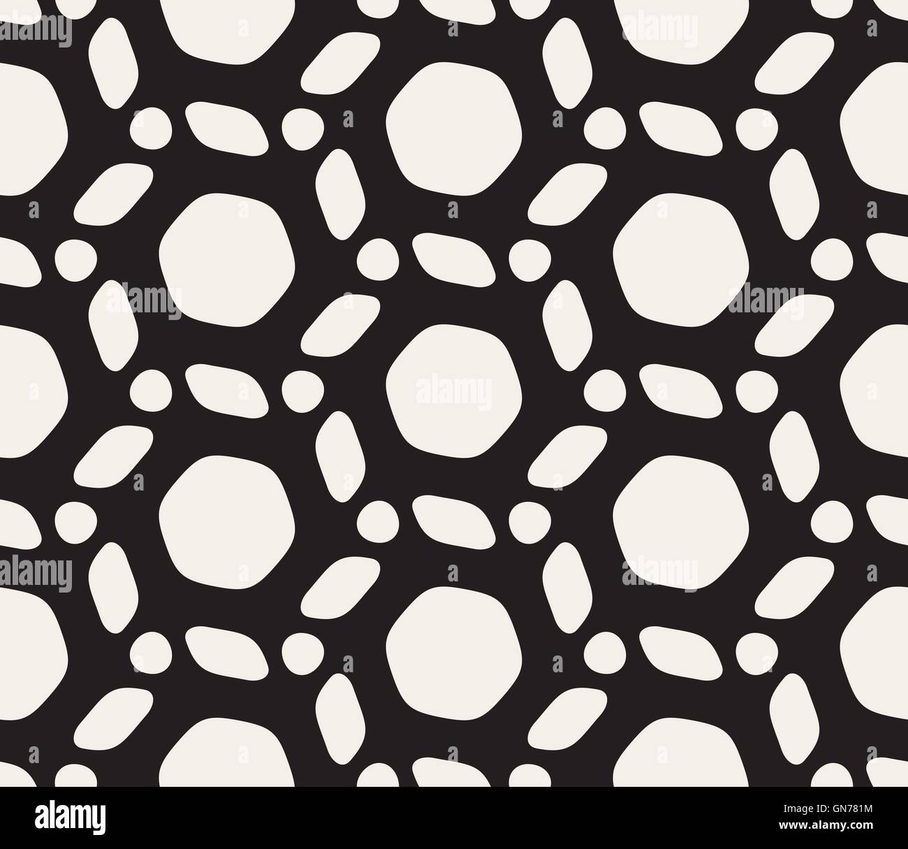 Seamless Vector noir et blanc motif de lignes arrondies Illustration de Vecteur