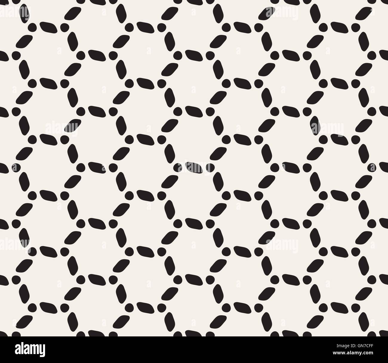 Seamless Vector noir et blanc motif de lignes arrondies Illustration de Vecteur
