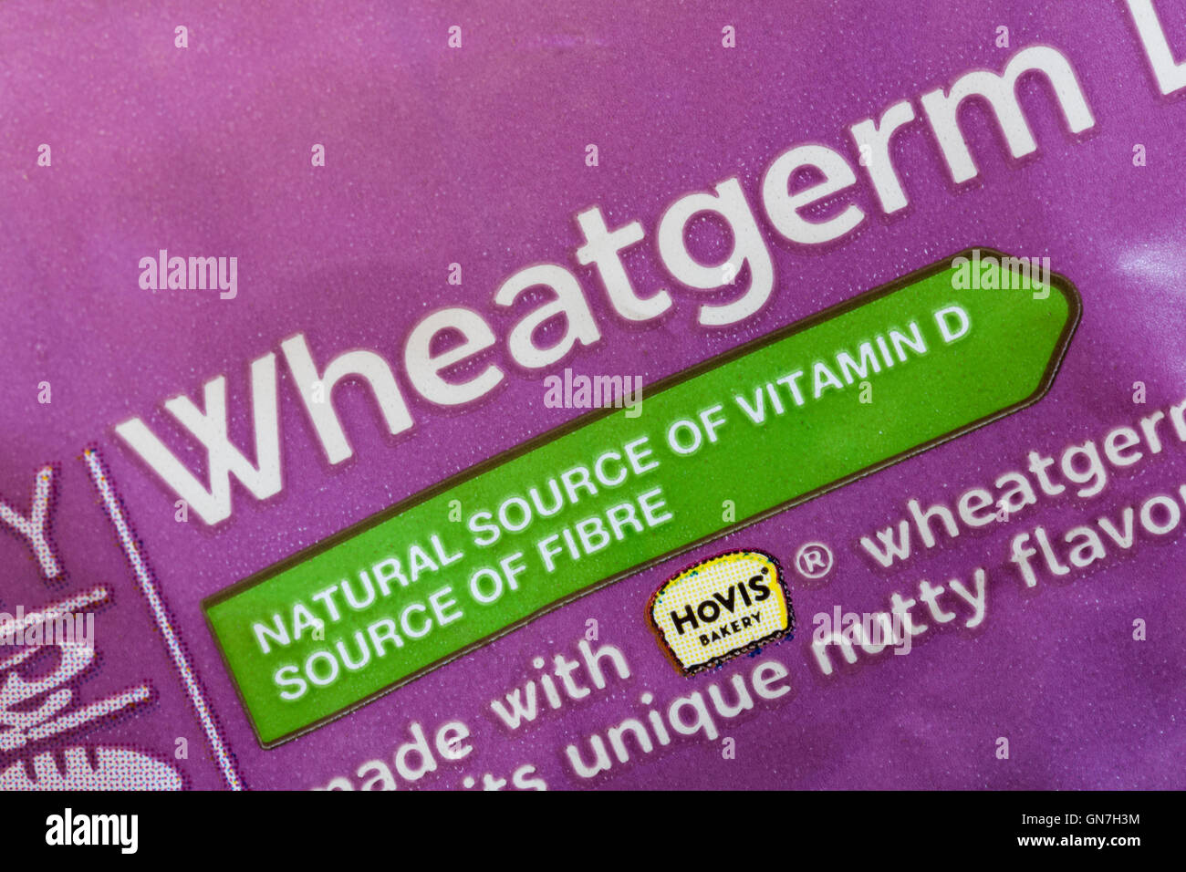 Source naturelle de germe de la vitamine D source de fibres d'informations sur boulangerie Pain Hovis Banque D'Images