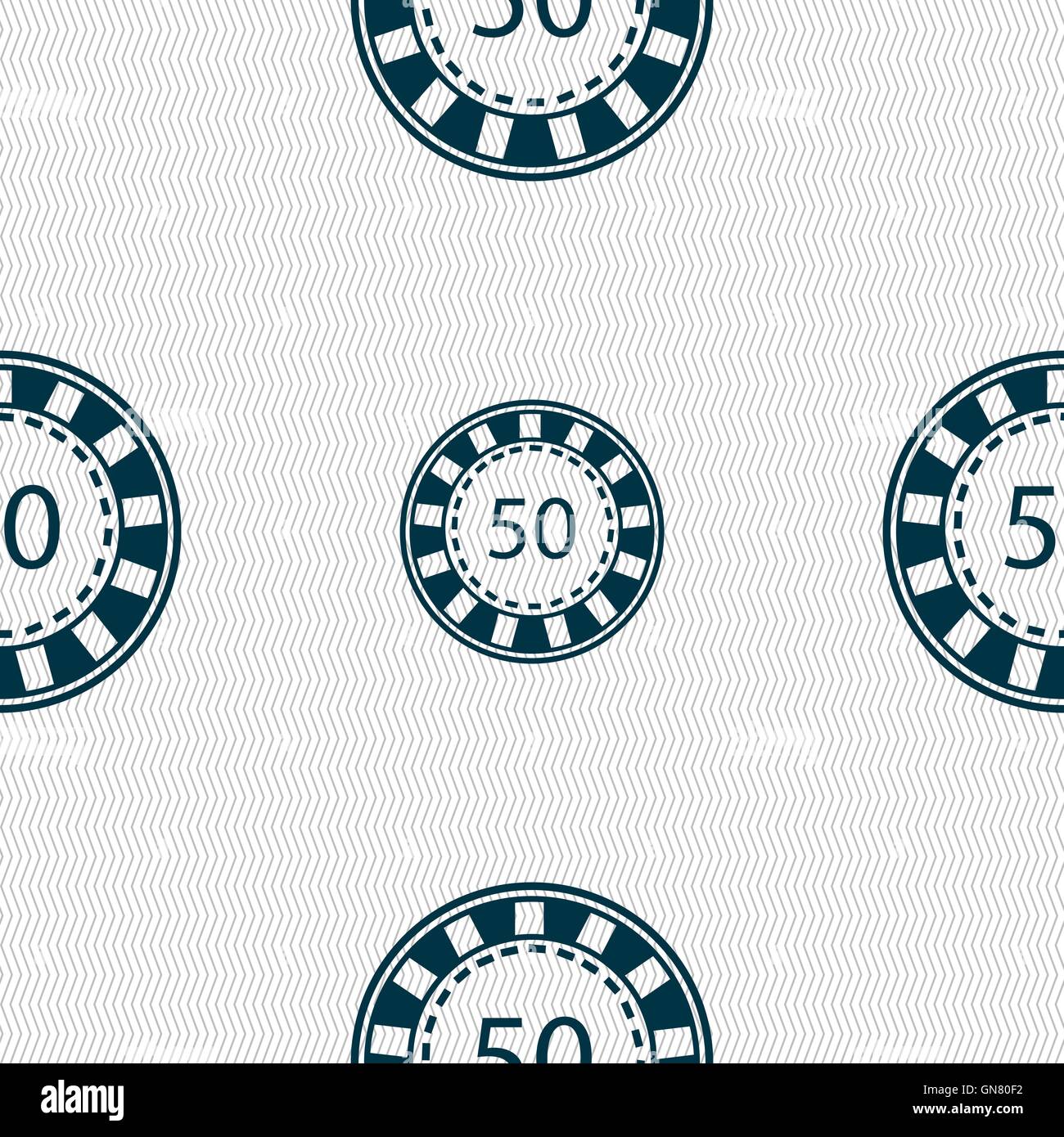 L'icône Casino signe. Motif géométrique transparente avec la texture. Vector Illustration de Vecteur