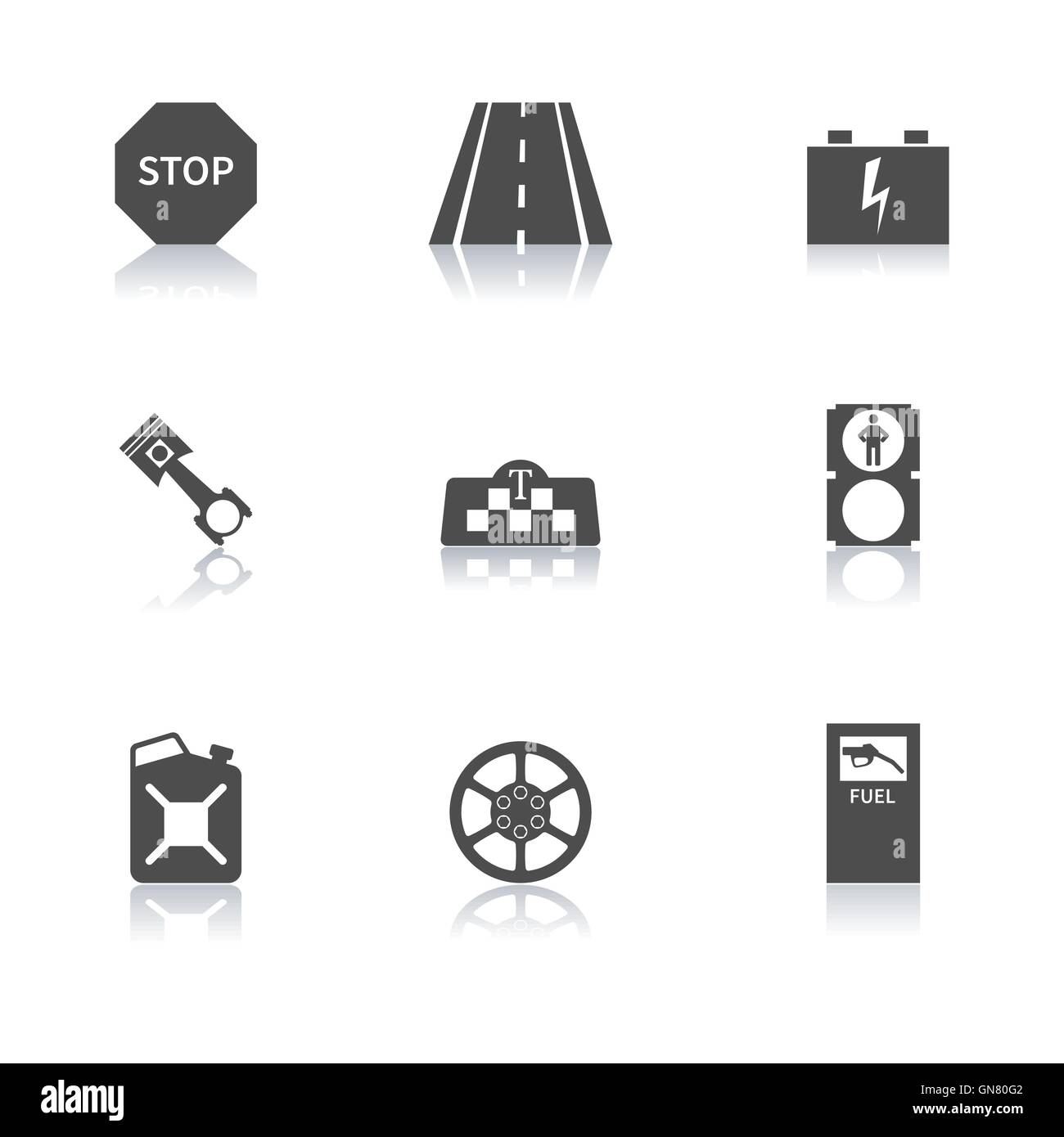Les icônes de l'automobile, vector illustration. Illustration de Vecteur