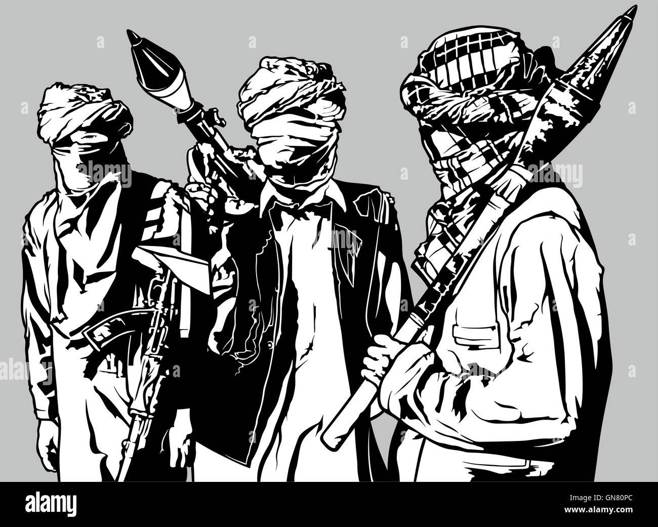 Groupe de terroristes Illustration de Vecteur
