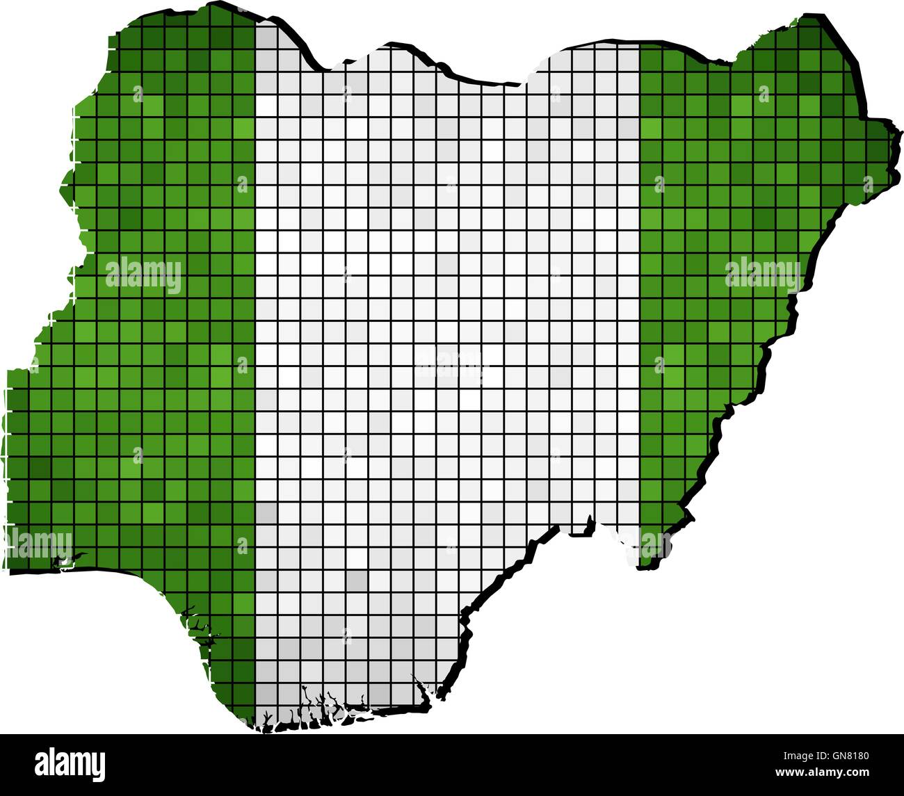 Carte avec le Nigéria à l'intérieur du pavillon Illustration de Vecteur