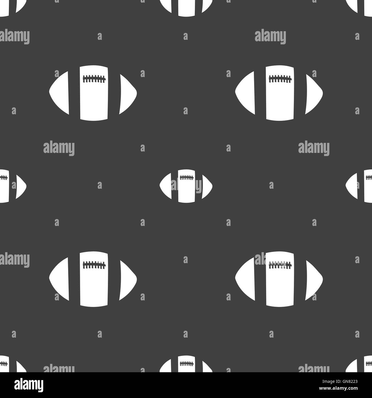 Ballon de rugby se déconnecter icône. Motif transparente sur un fond gris. Vector Illustration de Vecteur