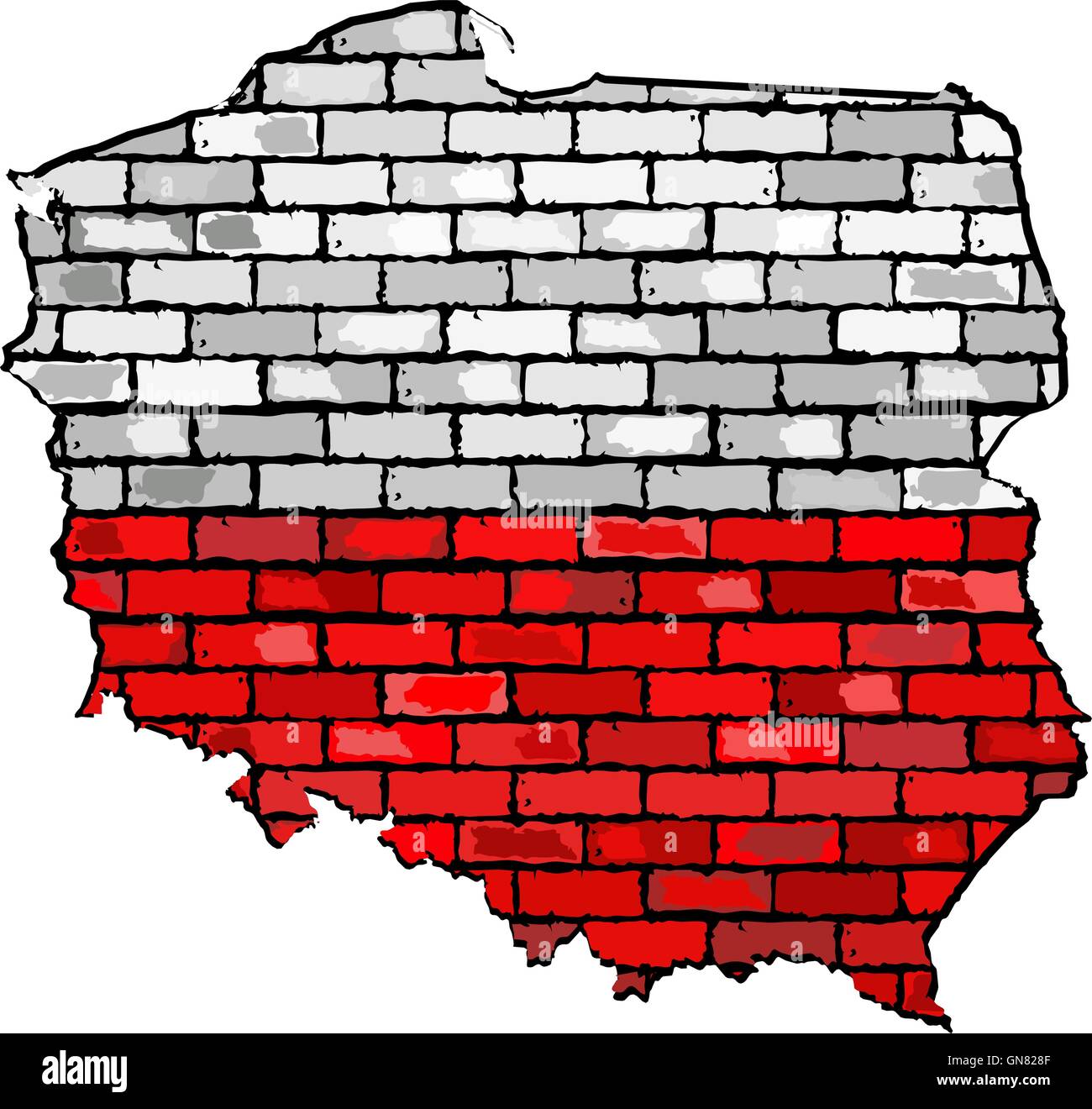 Pologne carte sur un mur de briques Illustration de Vecteur