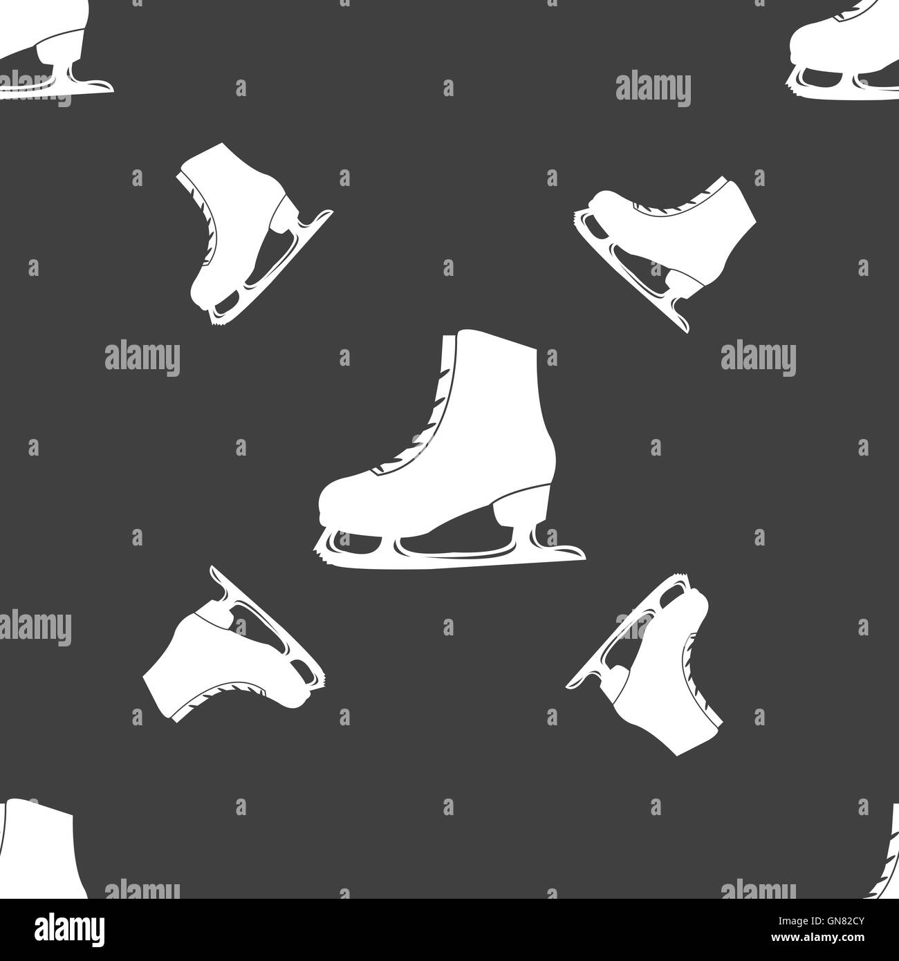 L'icône de patins signe. Motif transparente sur un fond gris. Vector Illustration de Vecteur