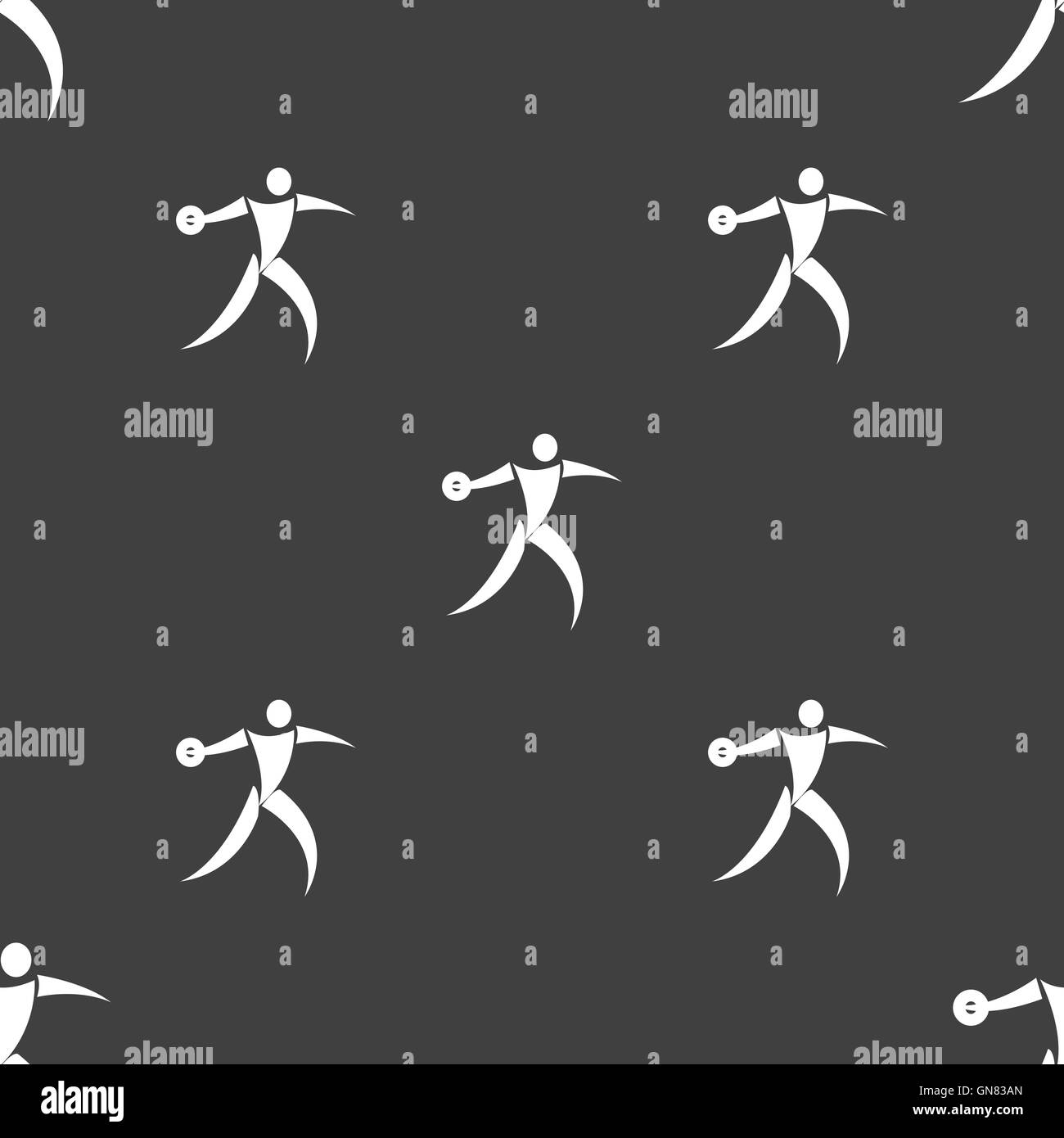 L'icône lanceur de disque signe. Motif transparente sur un fond gris. Vector Illustration de Vecteur