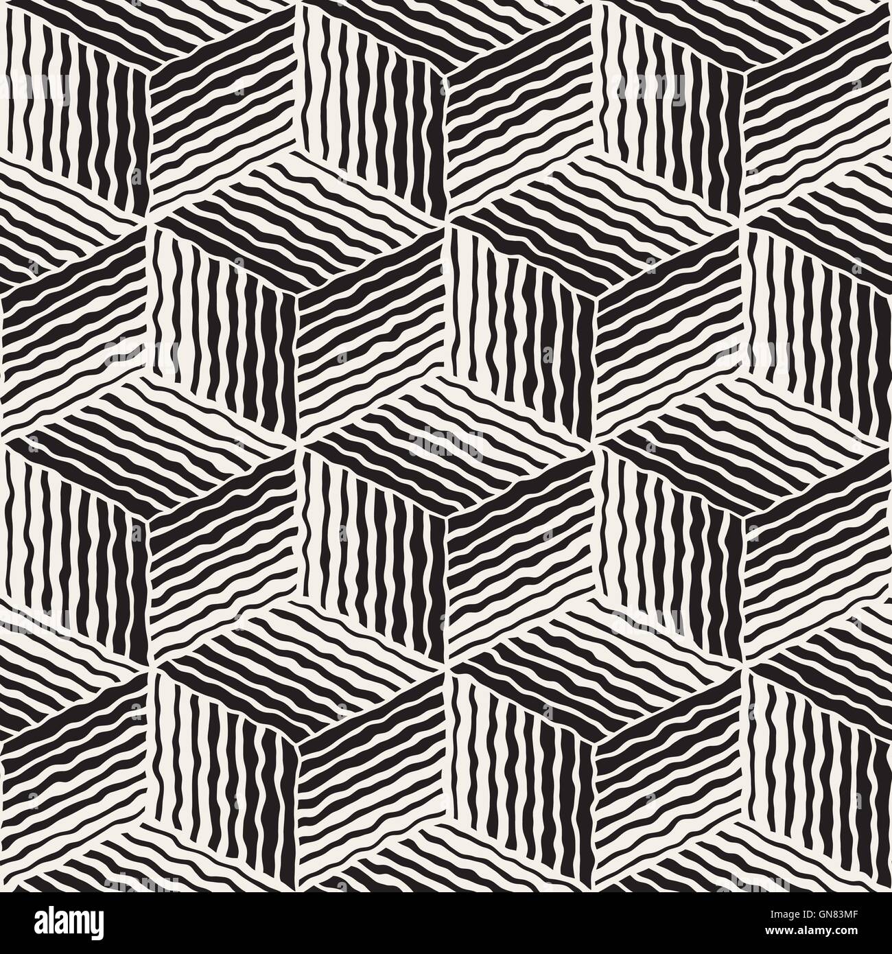 Seamless Vector Pattern Cube rayures géométriques Illustration de Vecteur