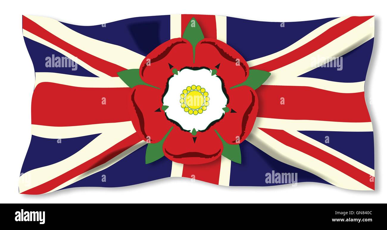 Union Jack avec English Rose Illustration de Vecteur