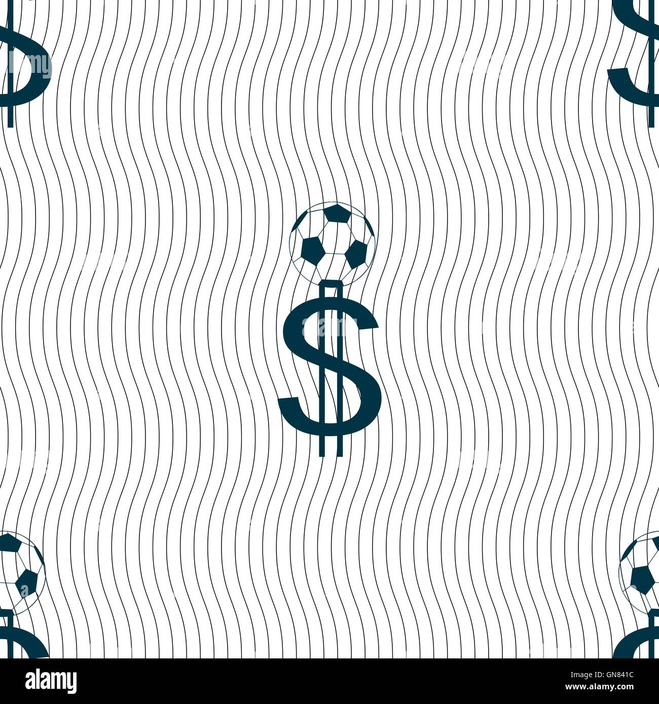 Les paris sur le football, le collectionneur, l'icône de bookmaker signe. Motif géométrique transparente avec la texture. Vector Illustration de Vecteur