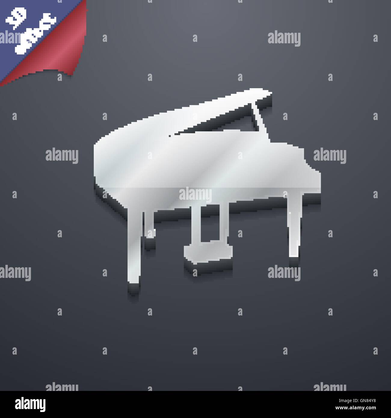 Symbole icône grand piano. 3D genre. Design moderne et branché, avec de l'espace pour votre texte Vector Illustration de Vecteur