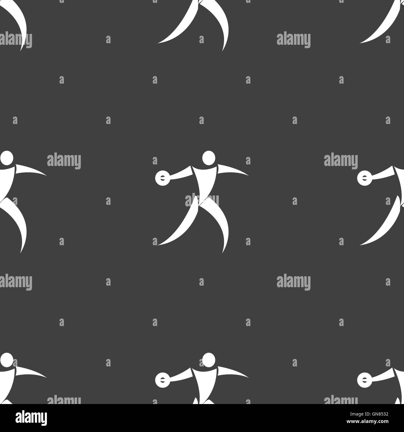 L'icône lanceur de disque signe. Motif transparente sur un fond gris. Vector Illustration de Vecteur