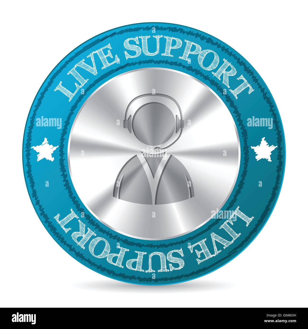 Badge publicitaire centre d'appels Illustration de Vecteur