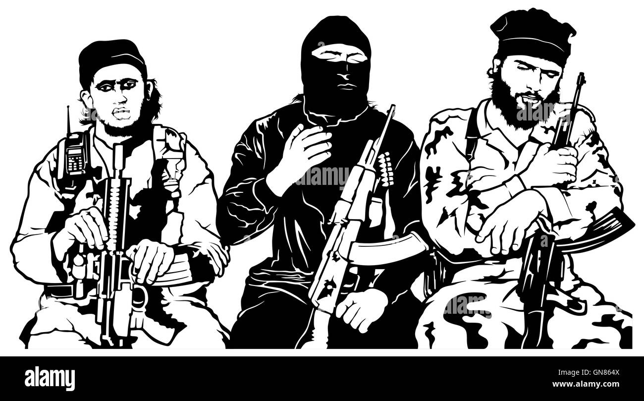 Terroristes Illustration de Vecteur