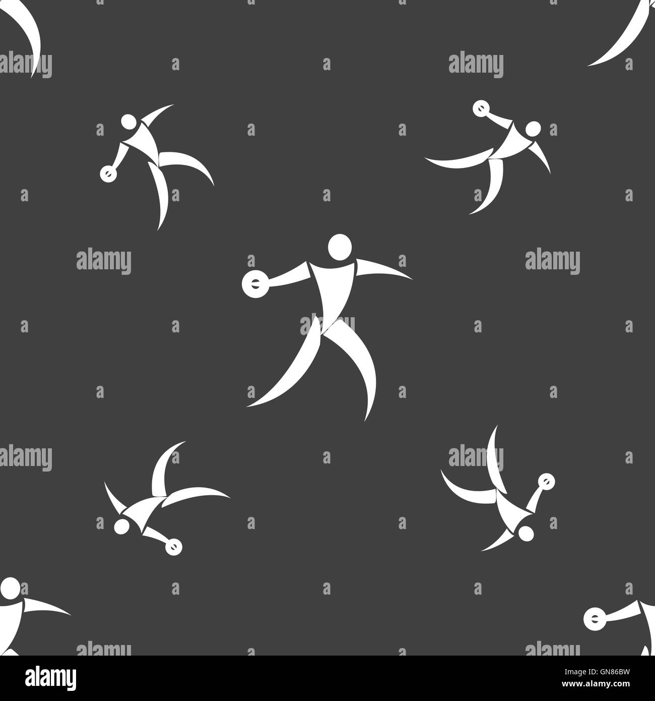 L'icône lanceur de disque signe. Motif transparente sur un fond gris. Vector Illustration de Vecteur