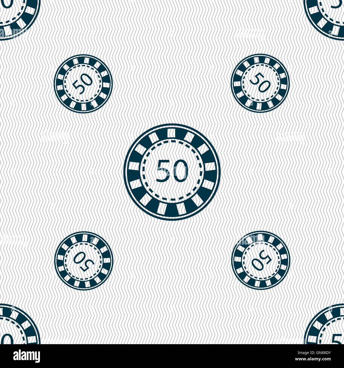 L'icône Casino signe. Motif géométrique transparente avec la texture. Vector Illustration de Vecteur