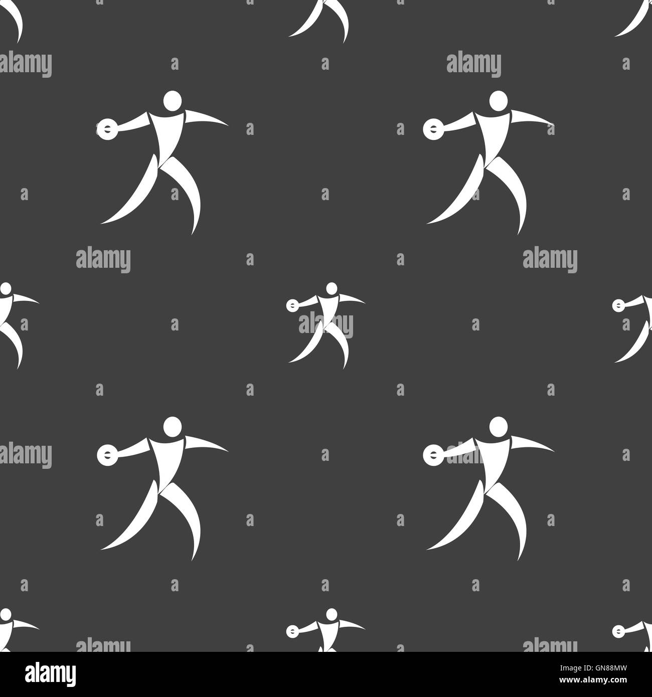 L'icône lanceur de disque signe. Motif transparente sur un fond gris. Vector Illustration de Vecteur