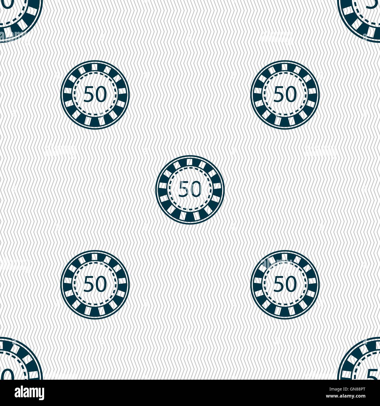 L'icône Casino signe. Motif géométrique transparente avec la texture. Vector Illustration de Vecteur