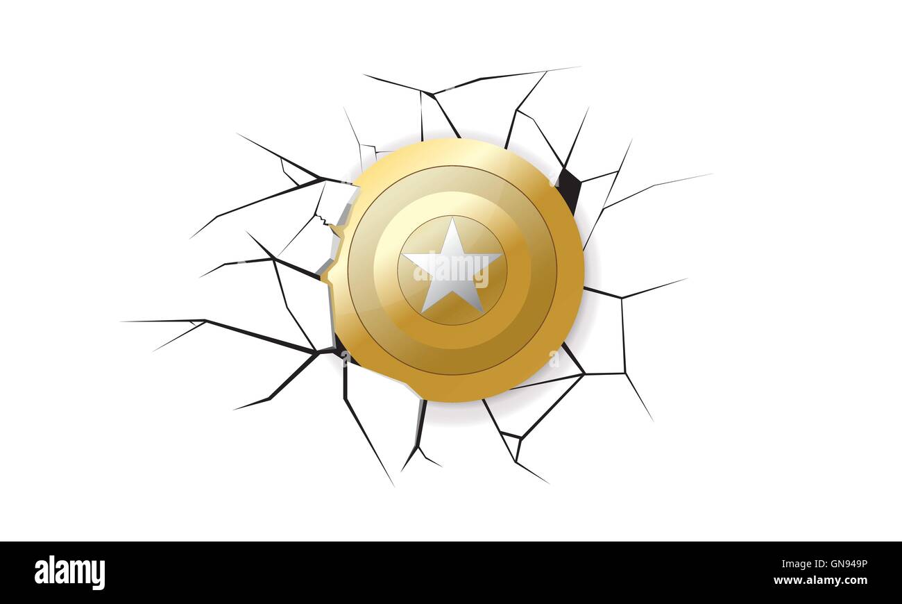America Shield séisme d'Or Illustration de Vecteur