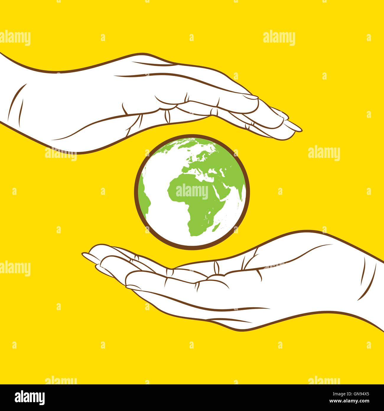 Sauver la Terre et passer au vert concept design Image Vectorielle