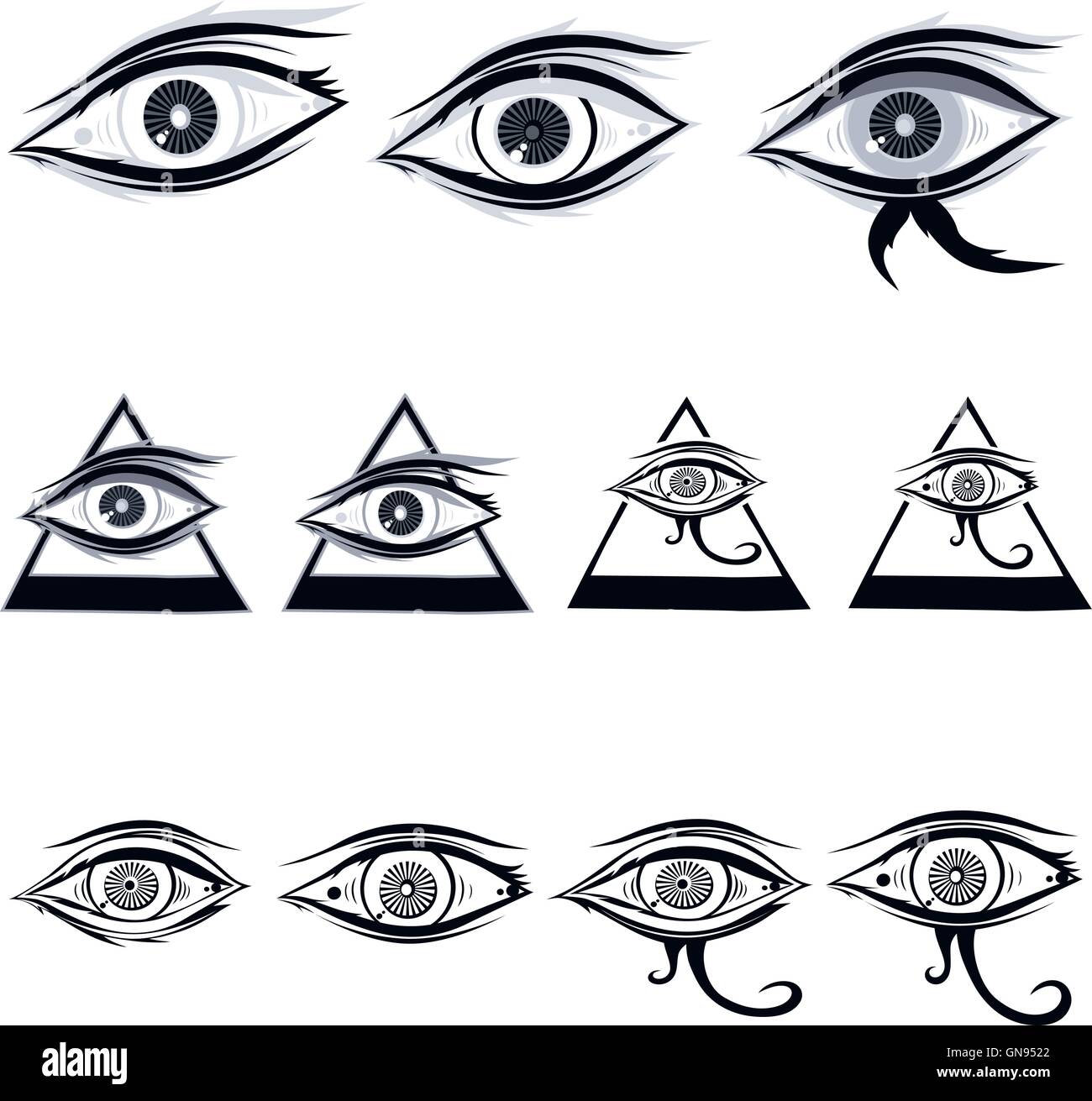 Tatouage Oeil D horus Dans Un Triangle Horus eye Banque d'images vectorielles - Alamy