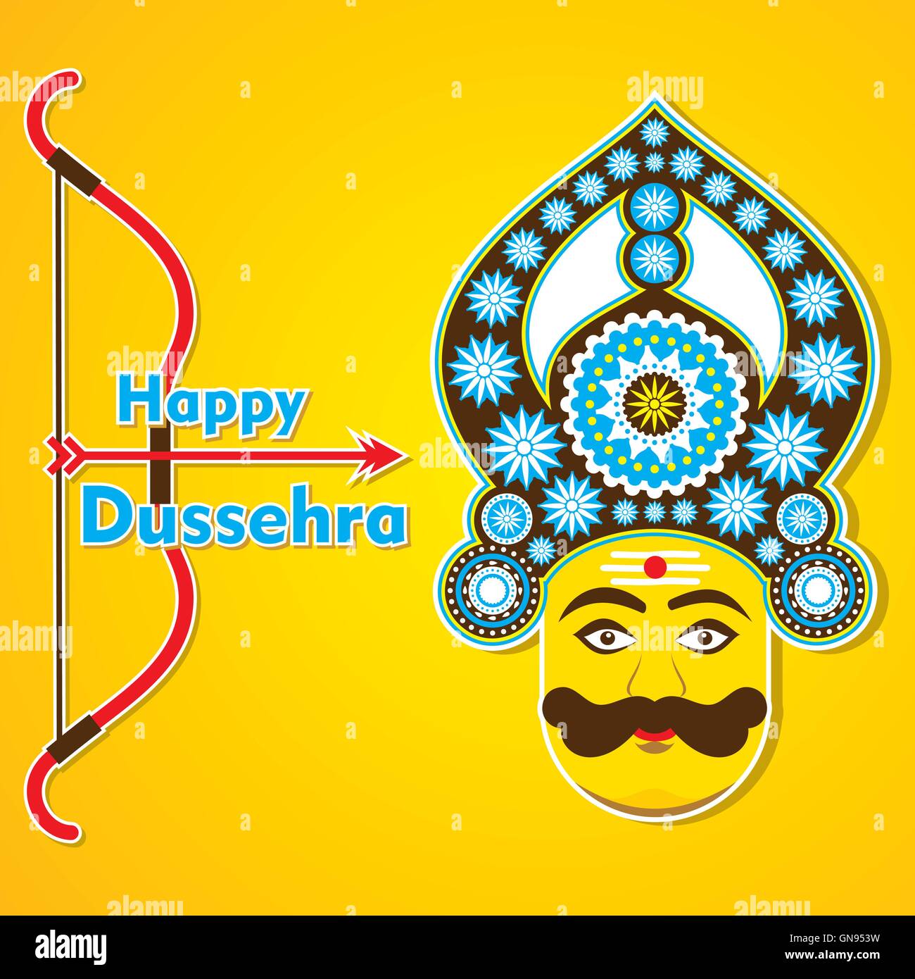 Happy dussehra bandeau ou conception de souhaits Illustration de Vecteur