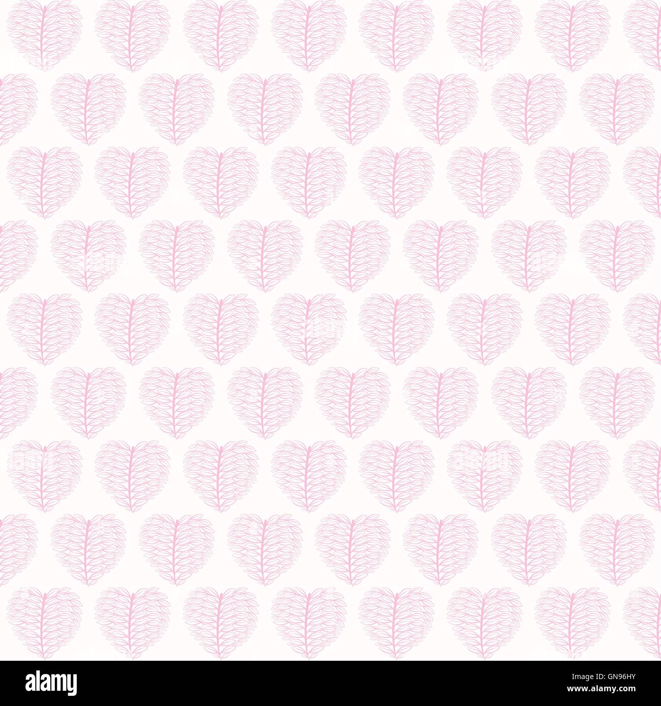 Motif de feuilles roses valentines créative vecteur de conception d'arrière-plan Illustration de Vecteur