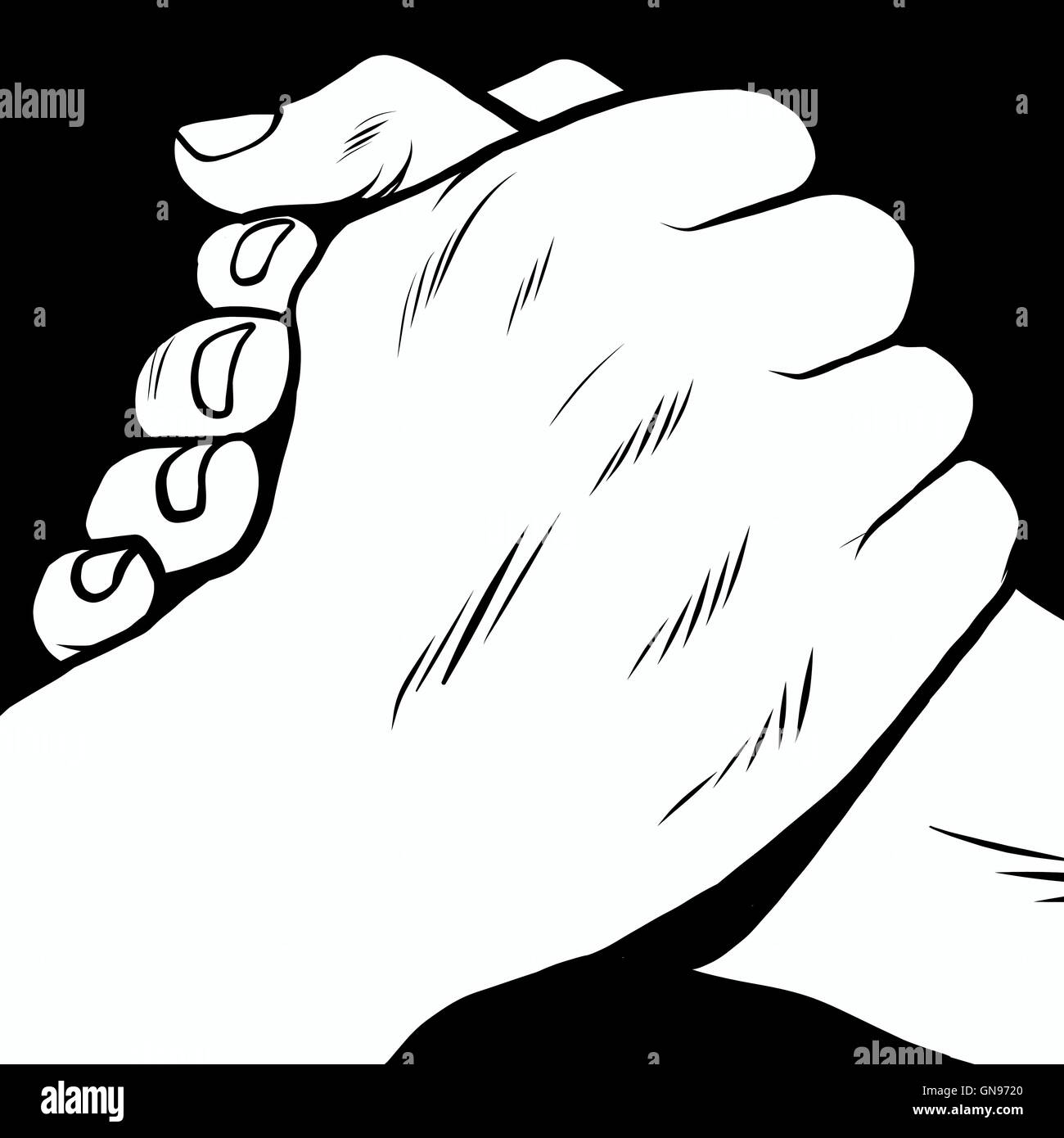 La poignée de mains de solidarité Illustration de Vecteur