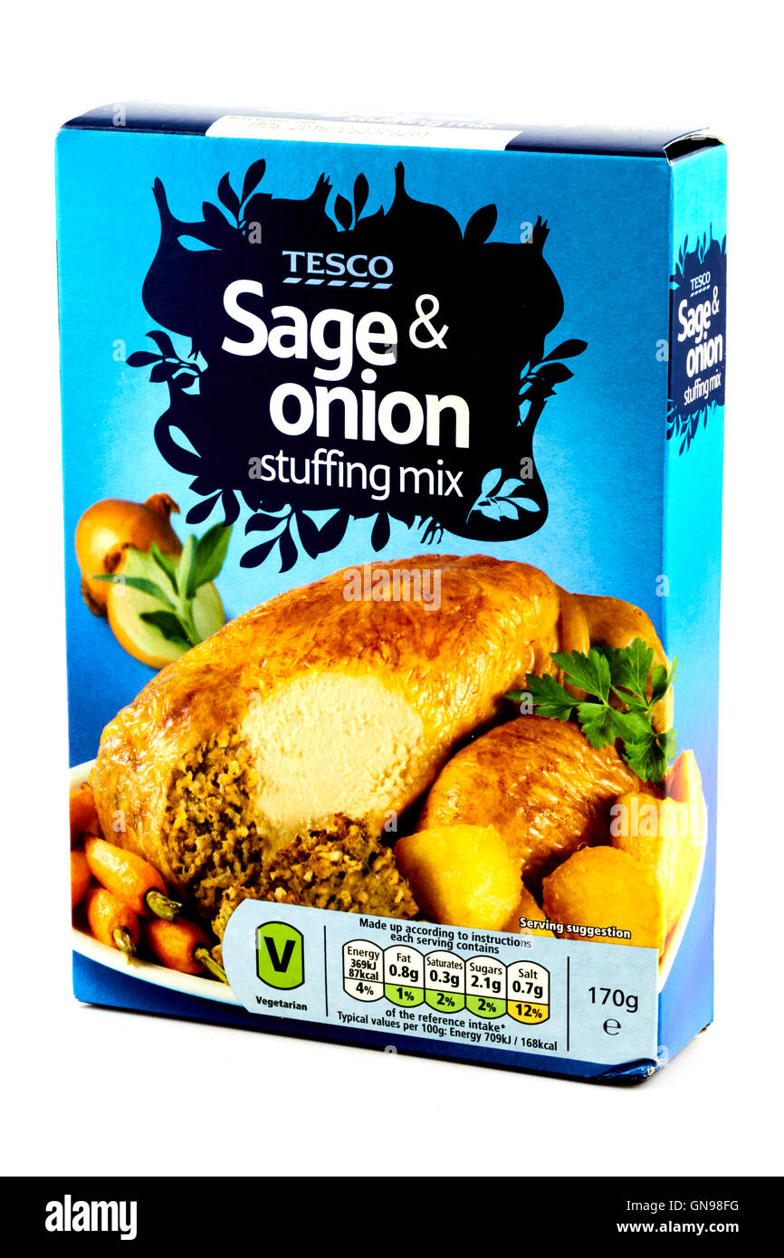 Tesco et Sage farce Oignon Banque D'Images