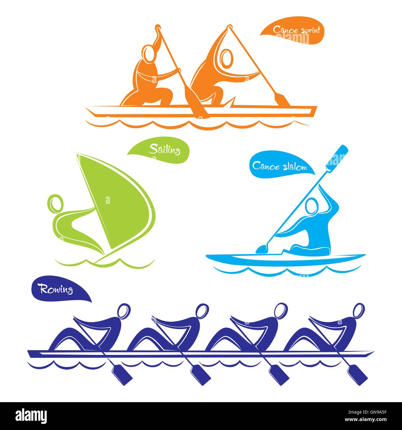 Sports d'eau conception de symbole Illustration de Vecteur