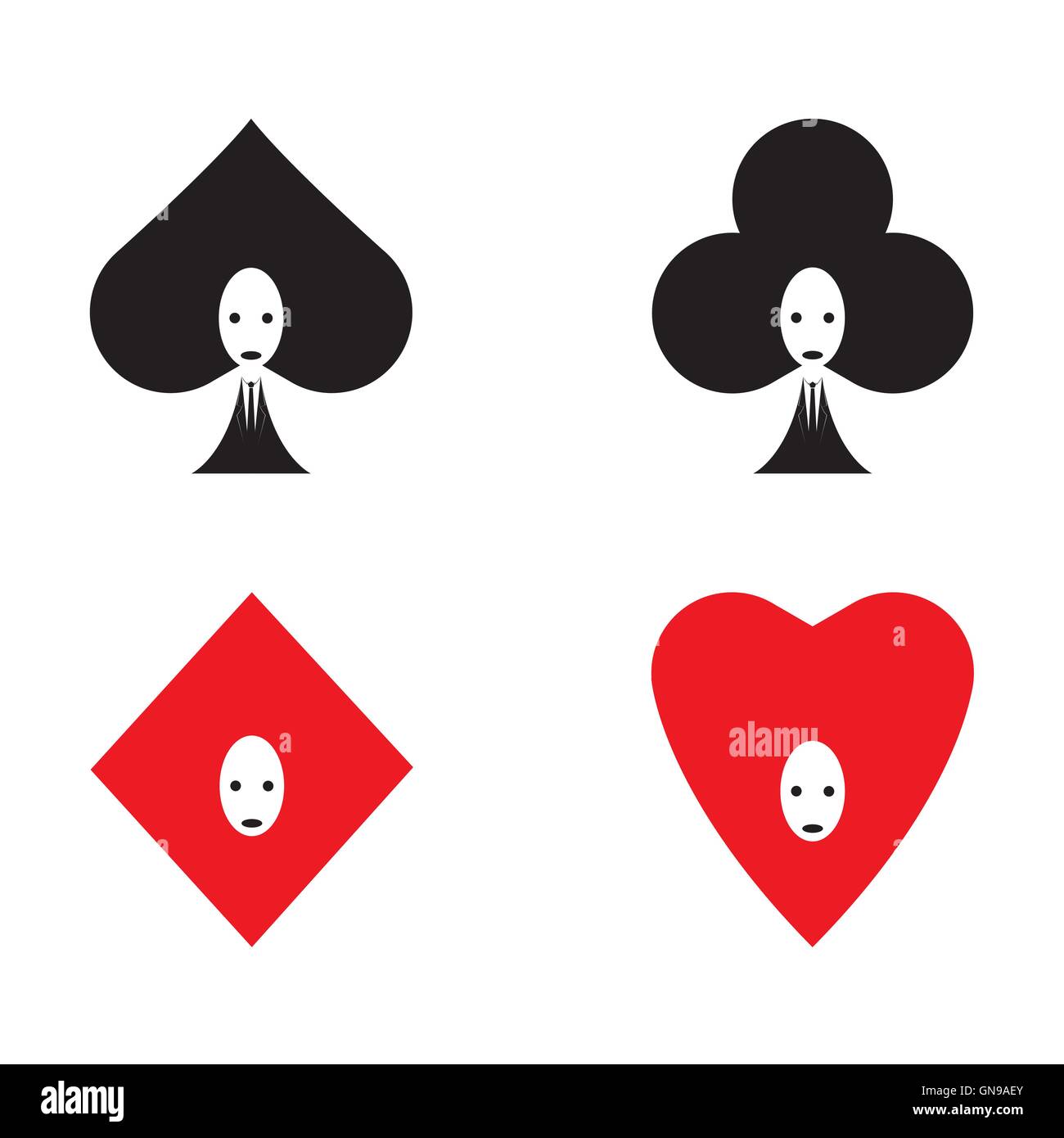 Carte de jeu de poker face Illustration de Vecteur