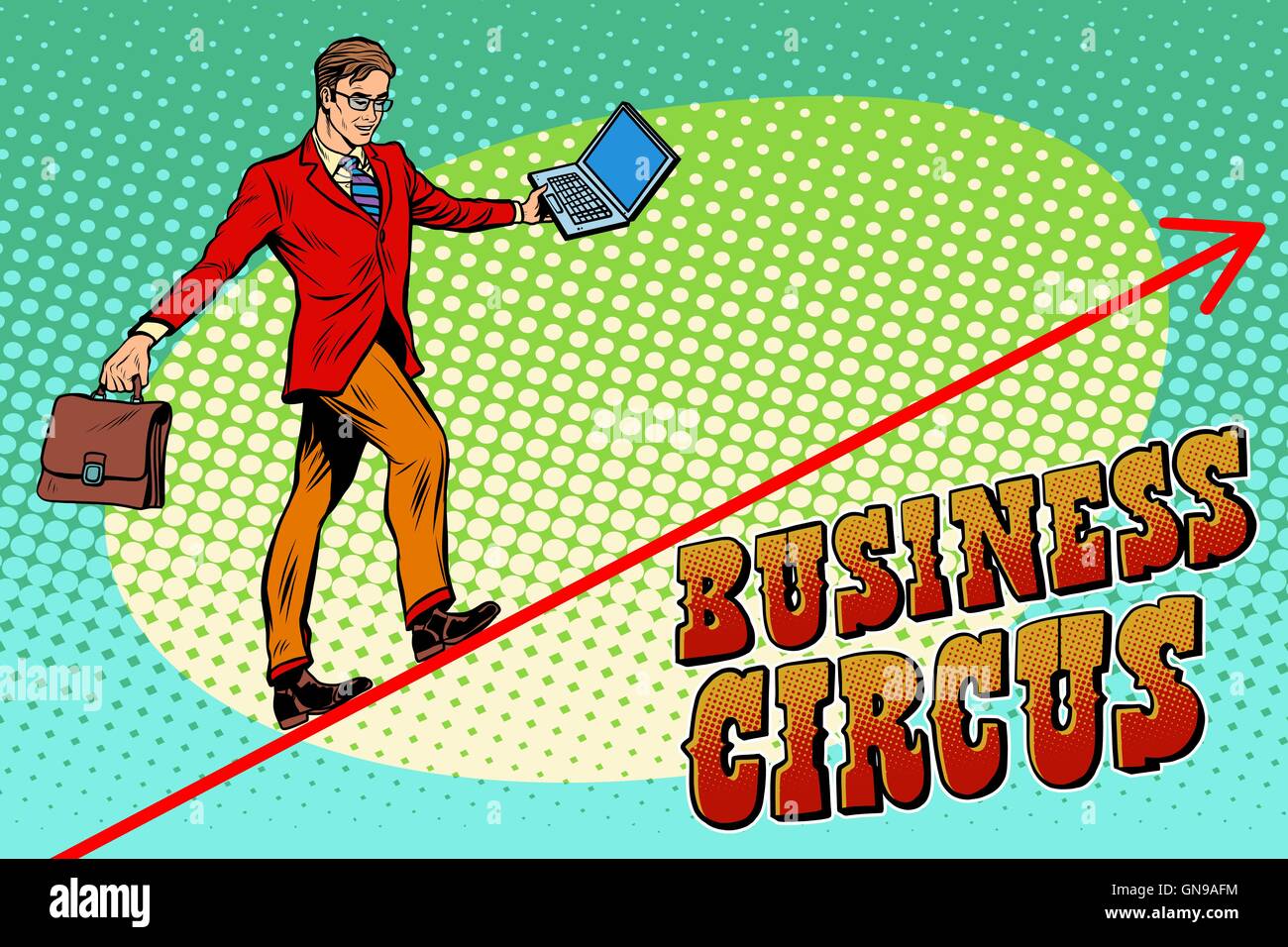 Businessman acrobat business circus Illustration de Vecteur