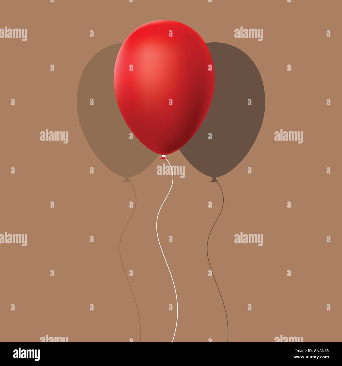 Ballon rouge avec ombre Illustration de Vecteur