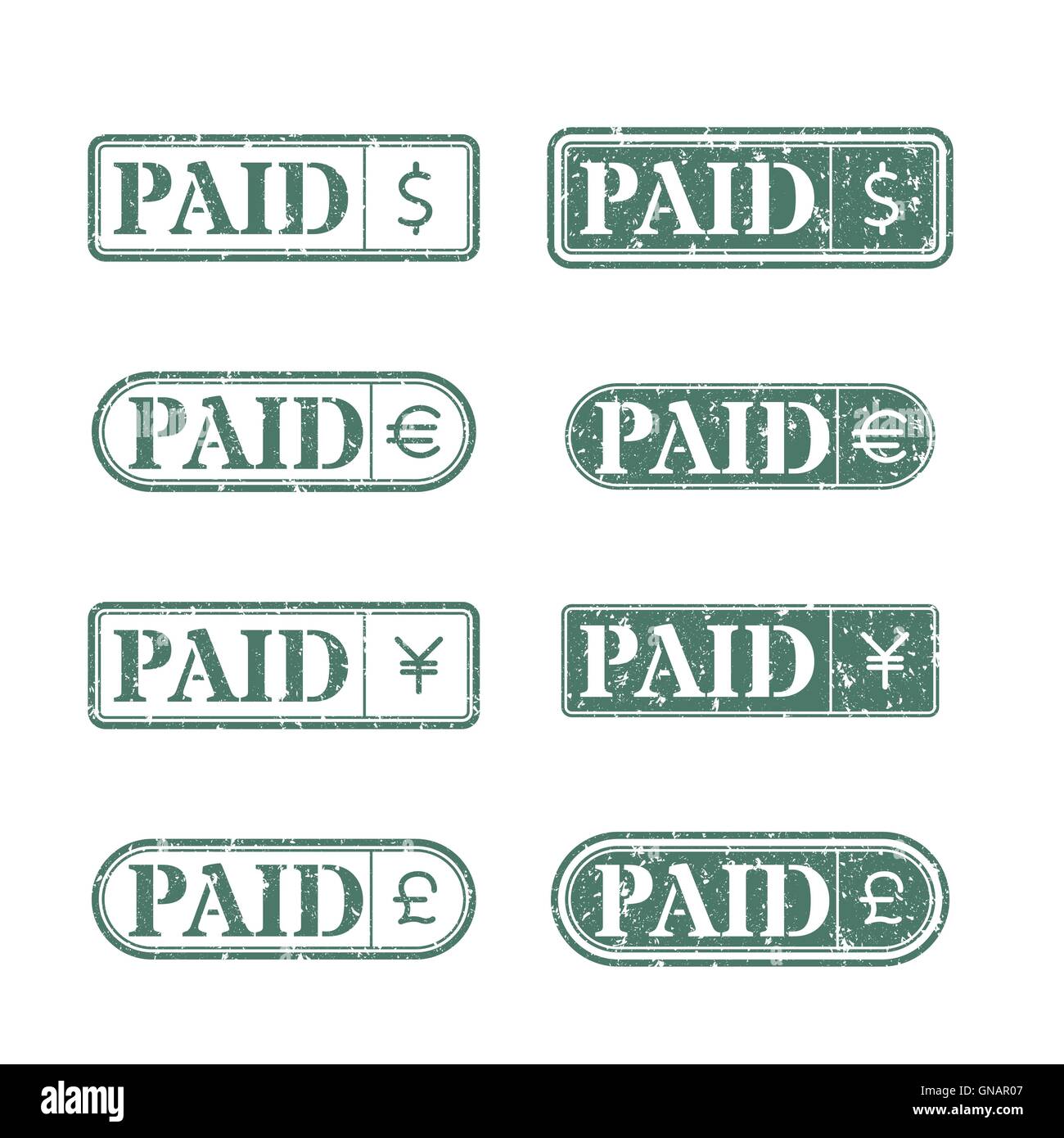Un ensemble de timbres est payé, vector illustration. Illustration de Vecteur