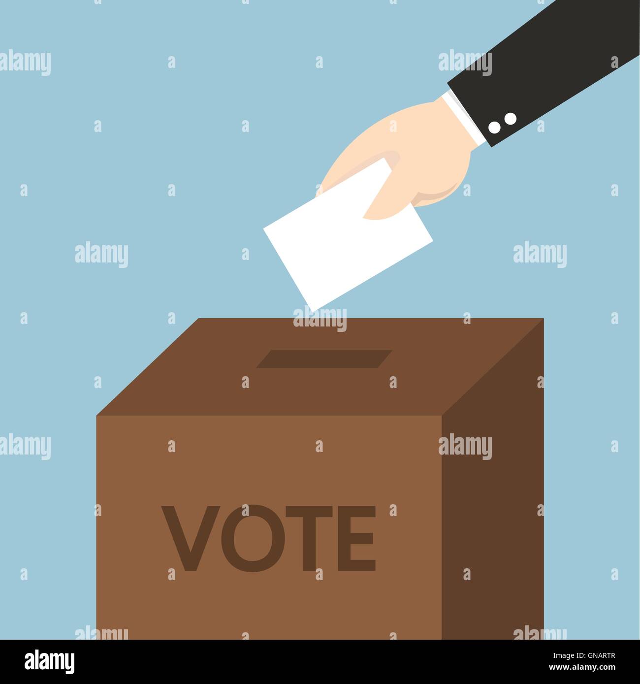 Bulletins de vote avec boîte. Vector illustration design plat, Illustration de Vecteur