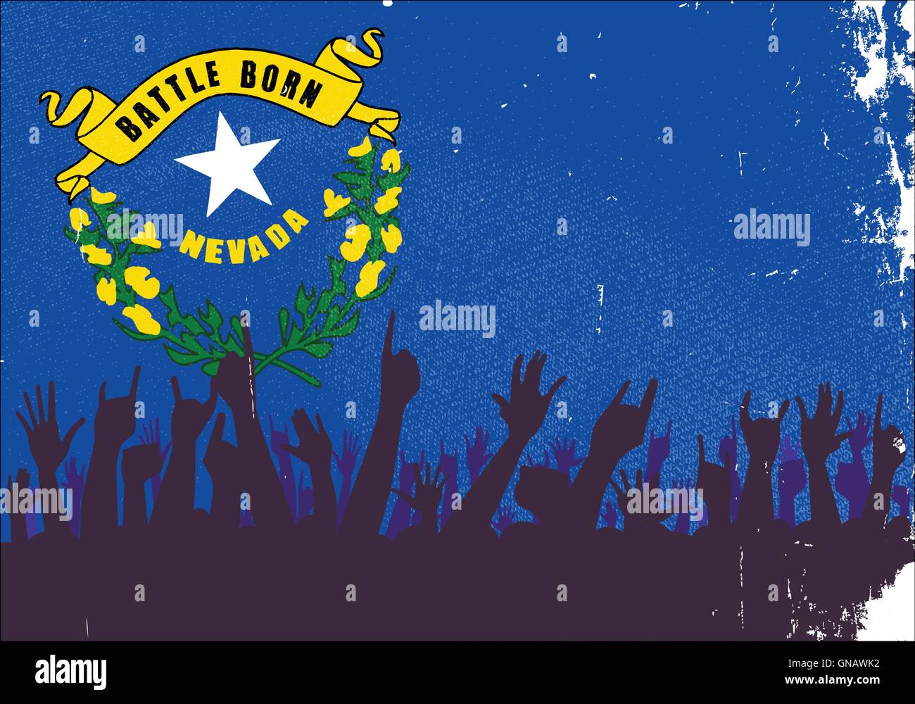 Drapeau de l'État du Nevada avec Audience Illustration de Vecteur