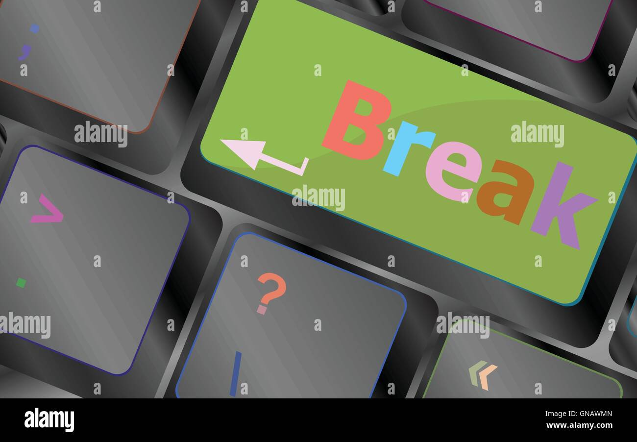 Clavier avec bouton de pause, concept d'entreprise vector touche clavier. bouton clavier. Vector illustration Illustration de Vecteur