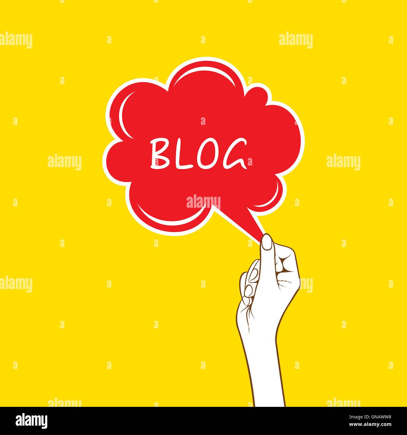 Message de blog en attente de bulle vecteur de conception à la main Illustration de Vecteur