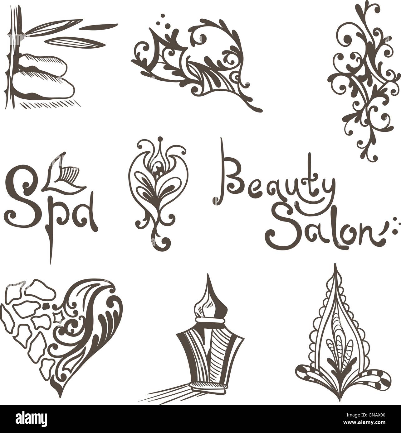 Oriental Spa Vector Logos Illustration de Vecteur