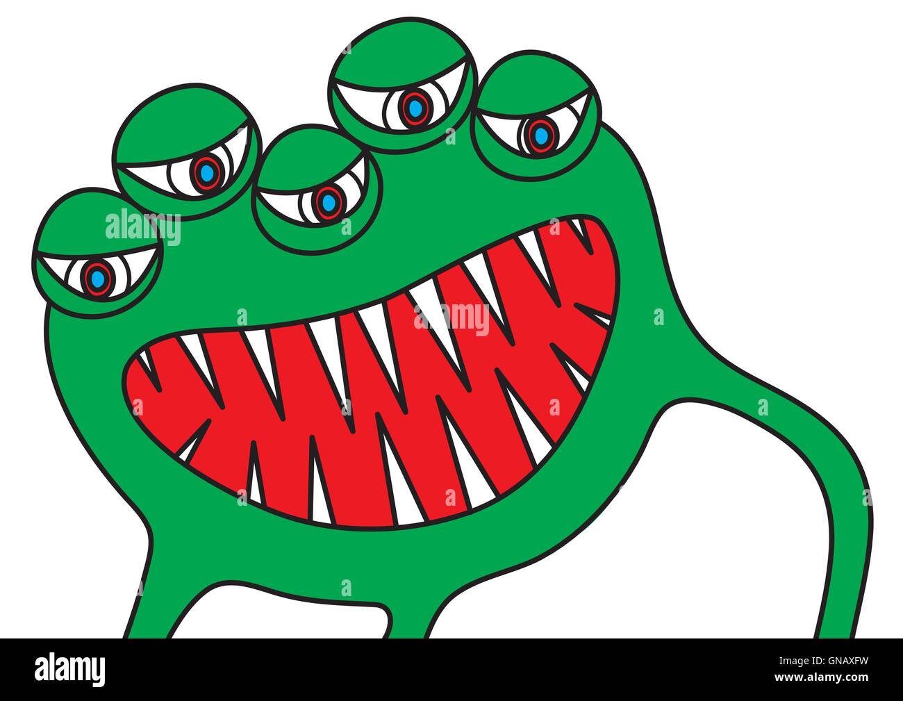 Vilain monstre vert Illustration de Vecteur