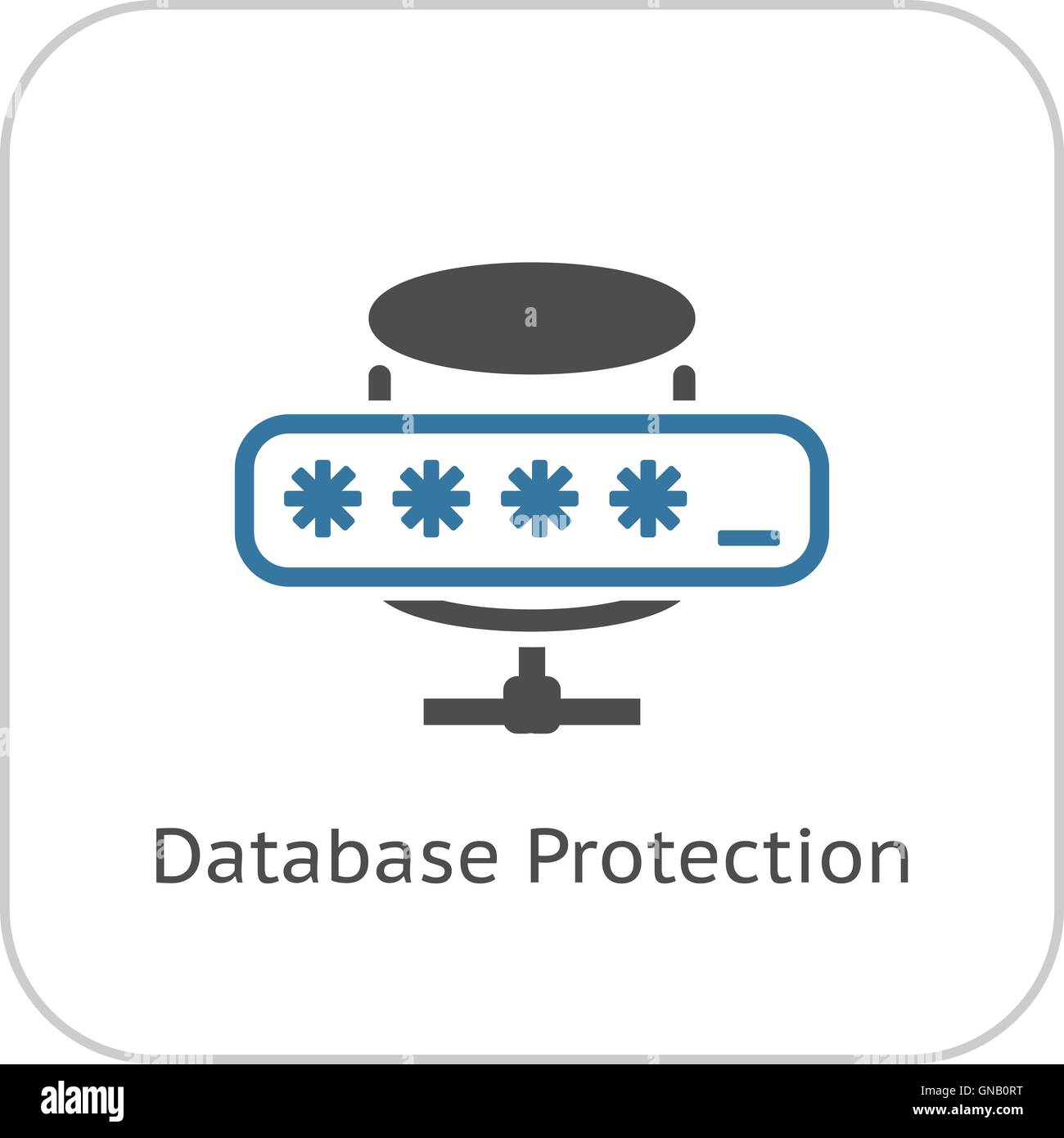 L'icône de protection des bases de données. Modèle plat. Illustration de Vecteur