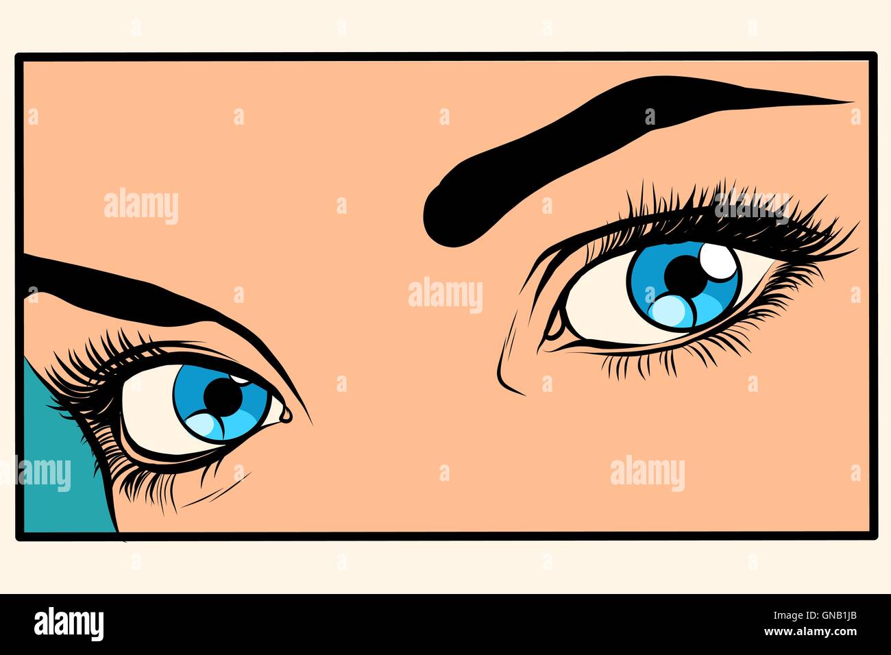 Beaux yeux bleus girl Illustration de Vecteur