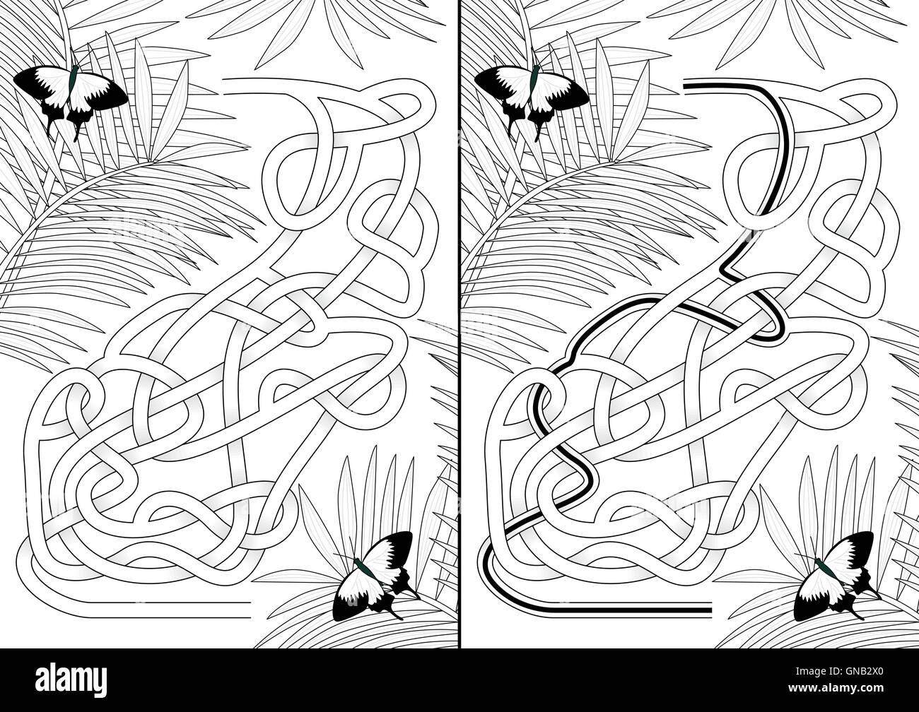 Labyrinthe de papillon Illustration de Vecteur