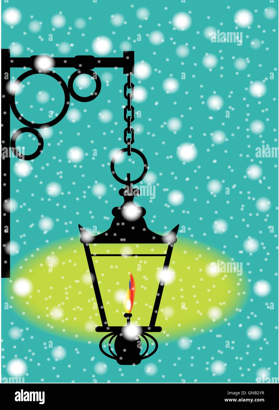 Dans la neige lampe Illustration de Vecteur